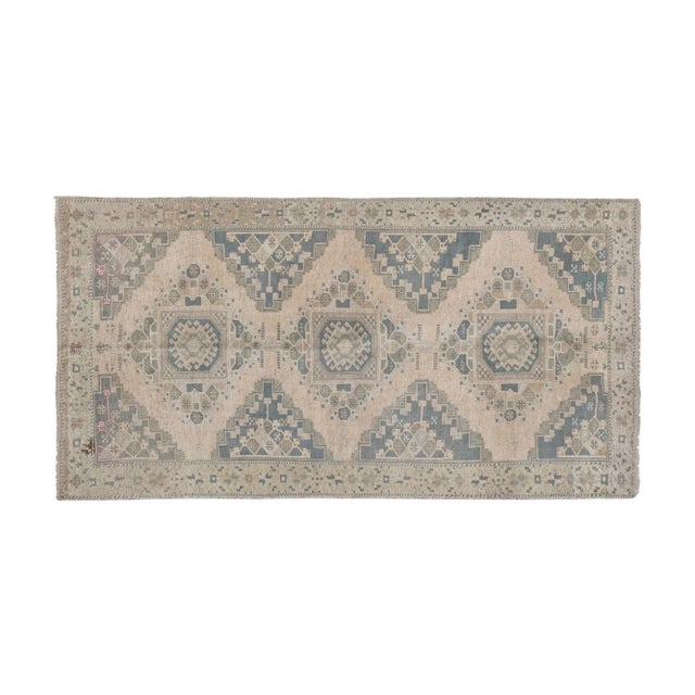 Vintage Oriental Turkish Oushak Gallery Runner, Farmhouse Kitchen Rugs 4'8" X 8'8" 55.5" x 103.5" / 141 x 263 Cm Hand...