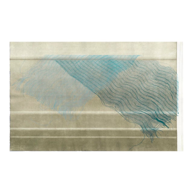 Teal Lace Collotype Lithograph by Patricia A. Pearce For Sale