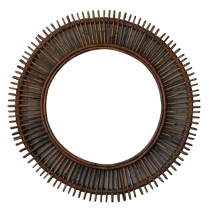 Contemporary "Oculus" Round Rattan Convex Mirror
