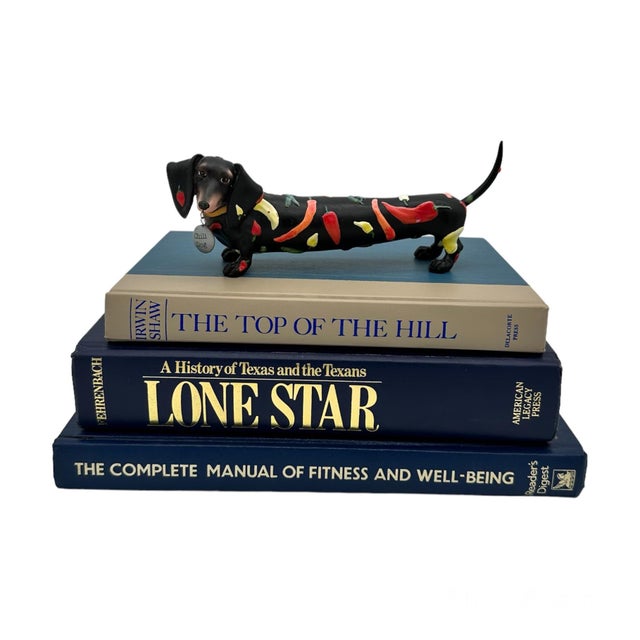 Vintage Blue Decorative Hardcover Books Set of 3 For Sale - Image 4 of 6