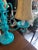 1970s 1970s Bright Blue Multi-Light and Crystal Table Lamp For Sale - Image 5 of 8