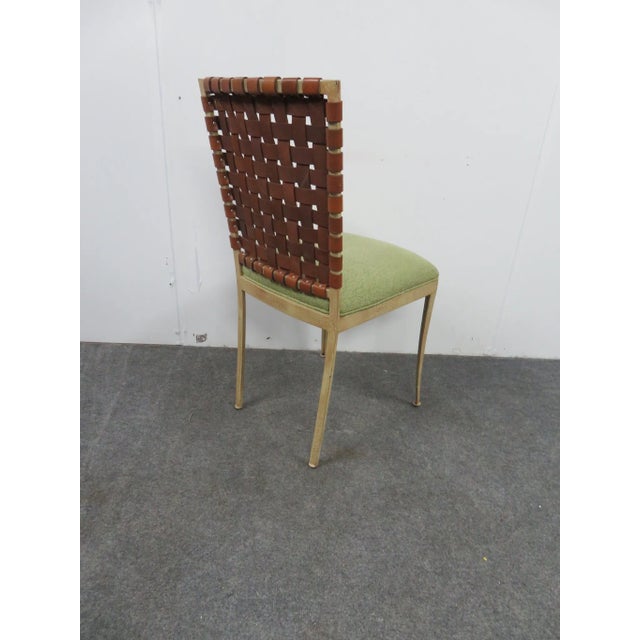 Late 20th Century Late 20th Century Modern Harden Iron & Leather Side Chair For Sale - Image 5 of 6