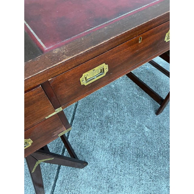 Vintage Boho Jans of London Campaign Writing Desk For Sale - Image 11 of 11