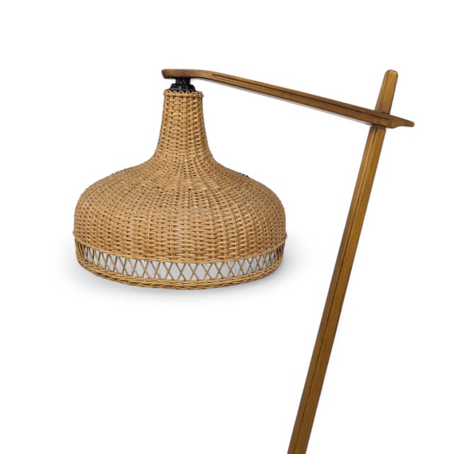 Mid-Century Modern Mid-Century Wooden Floor Lamp by Krásná Jizba, 1950s For Sale - Image 3 of 13