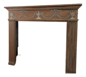 Vintage Pine Wood Fireplace Mantle