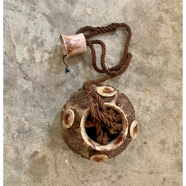 1960s Salling Keramik Denmark. Brutalist Pendant Lamp. For Sale - Image 10 of 12