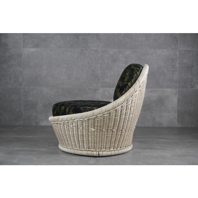 Postmodern White Woven Rattan Armchairs, 1970s, Set of 2 For Sale - Image 4 of 9