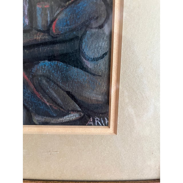 Mexican 1970s Original Encaustic Oil Painting Intriguing Day of the Dead Skull Bar Scene For Sale - Image 3 of 6