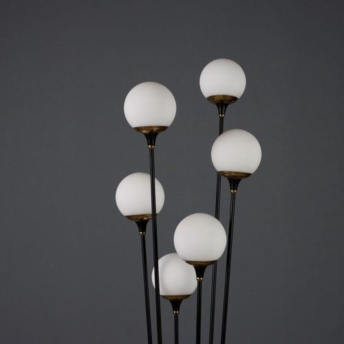 Metal Vintage Floor Lamp in Marble and Brass, 1960s For Sale - Image 7 of 11
