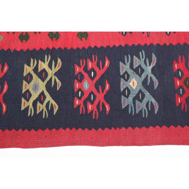 Red Late 19th Century Antique Red Tones Collector Kilim Rug - 6' 2'' X 4' 4'' For Sale - Image 8 of 12