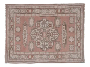 Vintage Tan Anatolian Kars Area Rug 5'9" X 7'5"