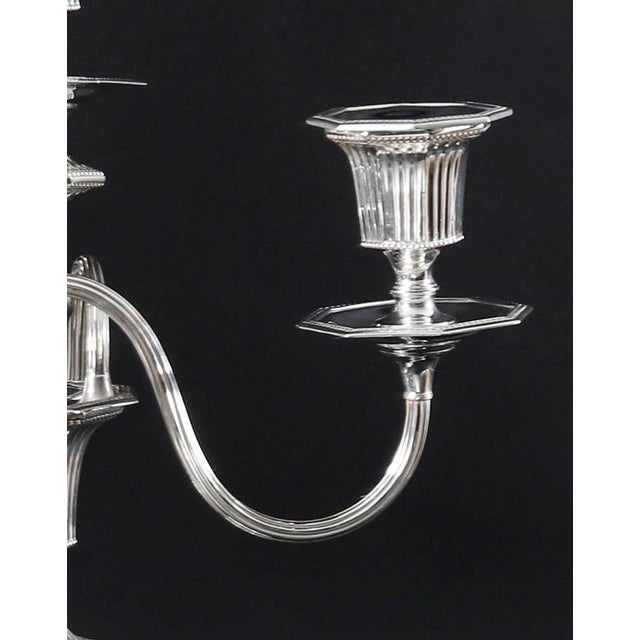 Antique Silver Plated Four Light Candelabra by Hawksworth, 19th Century, Set of 2 For Sale - Image 6 of 17