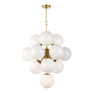 Regina Andrew La Dame Chandelier in Swirl Glass Natural Brass For Sale