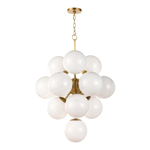 Regina Andrew La Dame Chandelier in Swirl Glass Natural Brass For Sale