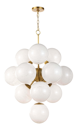 Regina Andrew La Dame Chandelier in Swirl Glass Natural Brass