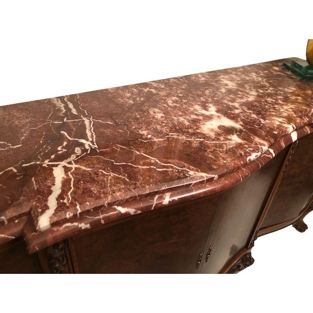 1990s Traditional Italian Rosso Laguna Marble Top Buffet/Sideboard/Credenza, C. 1990s For Sale - Image 5 of 16