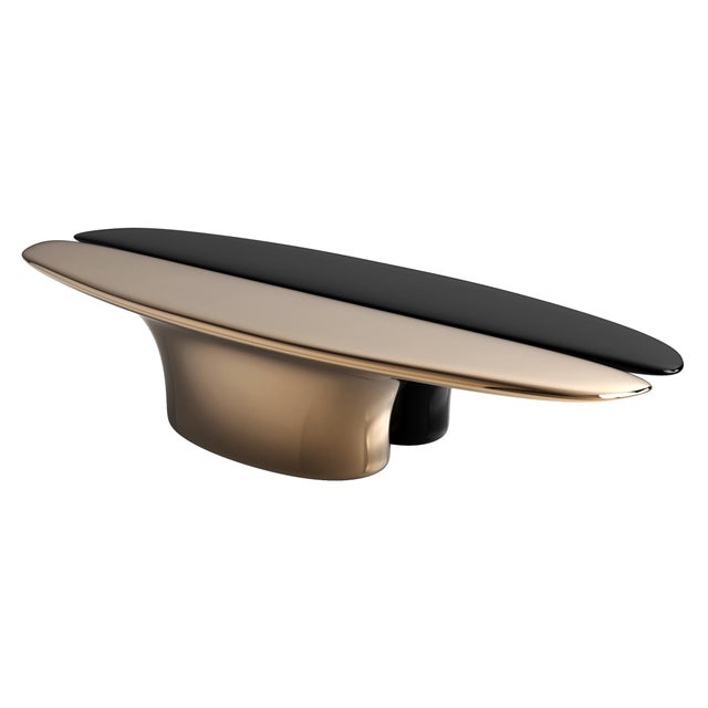 "Devonshire" Coffee Table With Bronze and Stainless Steel For Sale - Image 12 of 12