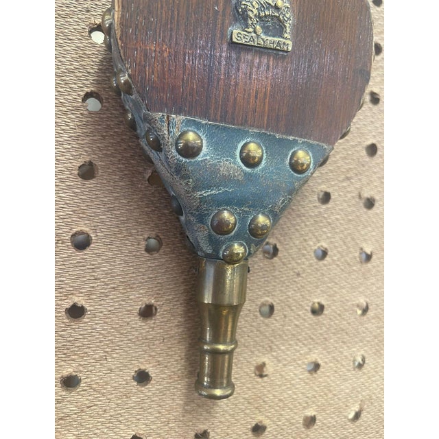 1970s Vintage Mid Century Modern Wooden Fireplace Bellows With the Word Sealyham For Sale - Image 5 of 8