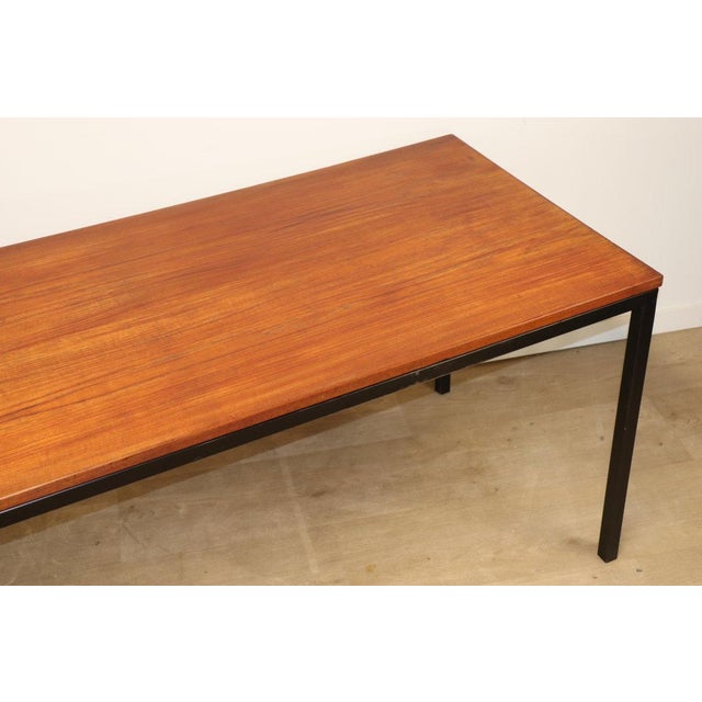 Black Vintage Danish Teak and Black Lacquered Metal Table, 1950s For Sale - Image 8 of 18