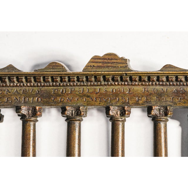 Amazing Miniature 19th Century Antique Grand Tour Bronze Temple of Saturn Statue Sculpture Roman Forum Neoclassical Home Decor For Sale - Image 4 of 12