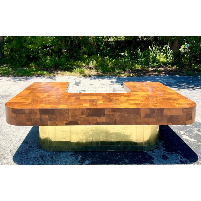 Chocolate Vintage Boho Paul Evans Cityscape Executive Desk For Sale - Image 8 of 12