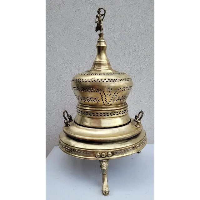 Gold Large Antique Brazier in Brass and Copper For Sale - Image 8 of 8