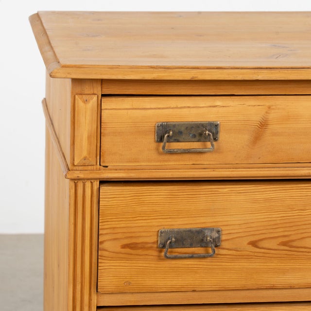 Brown 19th Century Danish Waxed Pine Chest of Four Drawers For Sale - Image 8 of 15