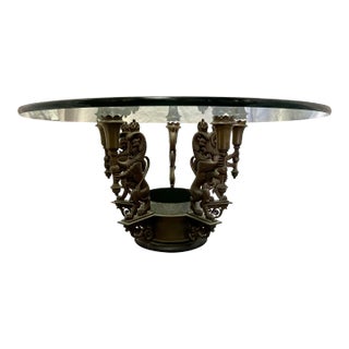 Antique Architectural Salvage Bronze Regency Royal Lion Epergne Coffee Table For Sale