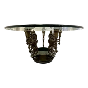 Antique Bronze Regency Royal Lion Epergne Coffee Table