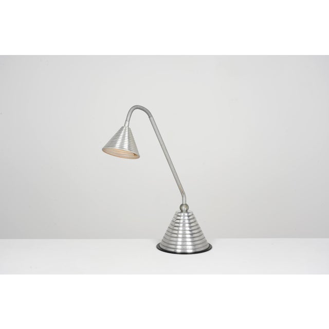 Metal Vintage Table Lamp in Anodized Aluminum, 1980 For Sale - Image 7 of 7