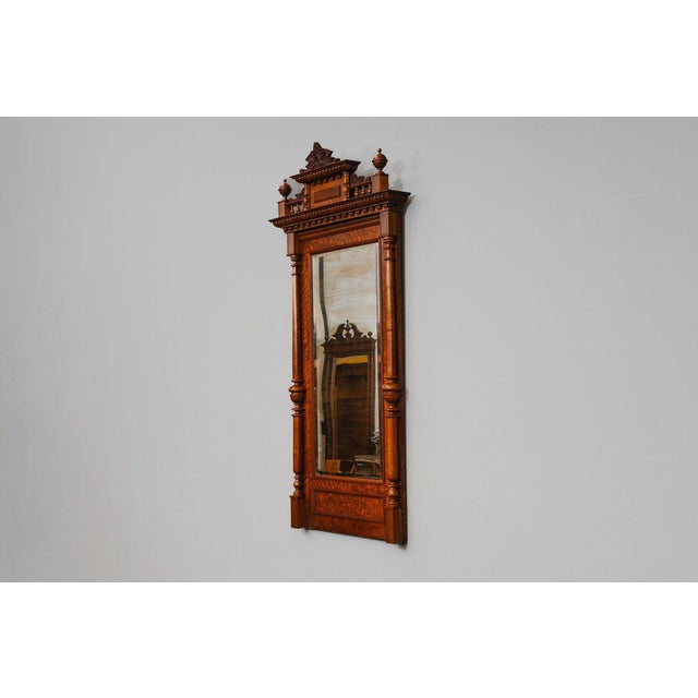 Gründerzeit Wall Mirror in Walnut, Late 19th Century For Sale - Image 3 of 13