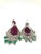 Red Bochic “Capri” Vintage Emerald, Ruby & Diamond Earrings Set In 18K Gold & Silv For Sale - Image 8 of 11