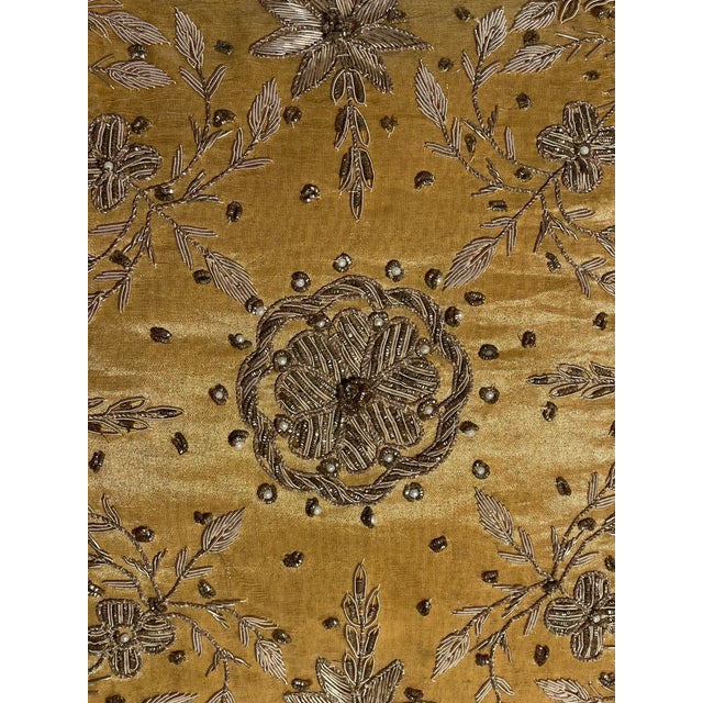 Vintage Marakesh Gold Thread Embroidered Pillow For Sale In Miami - Image 6 of 6