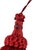 Vintage French Passementerie Red Tassel With Antique Iron Key For Sale - Image 4 of 4