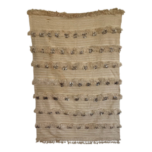 Vintage Moroccan Bridal Handira Berber Wedding Blanket Tapestry