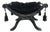 The Noir Chateau Gothic Bench – Black Velvet Seat & Handcrafted Ebony Frame For Sale