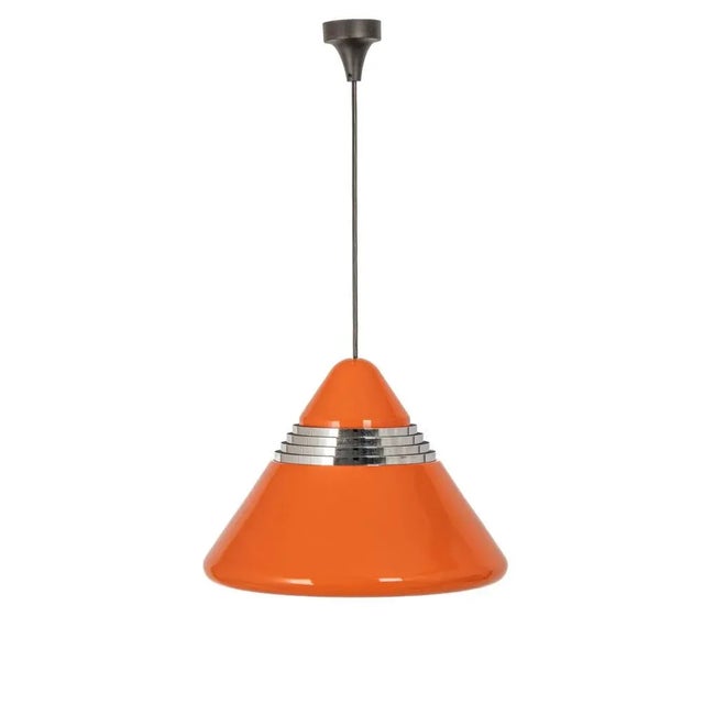 Stunning pendant light designed by kazuo motozawa for staff, germany 1970s high quality made in germany made of chrome and...