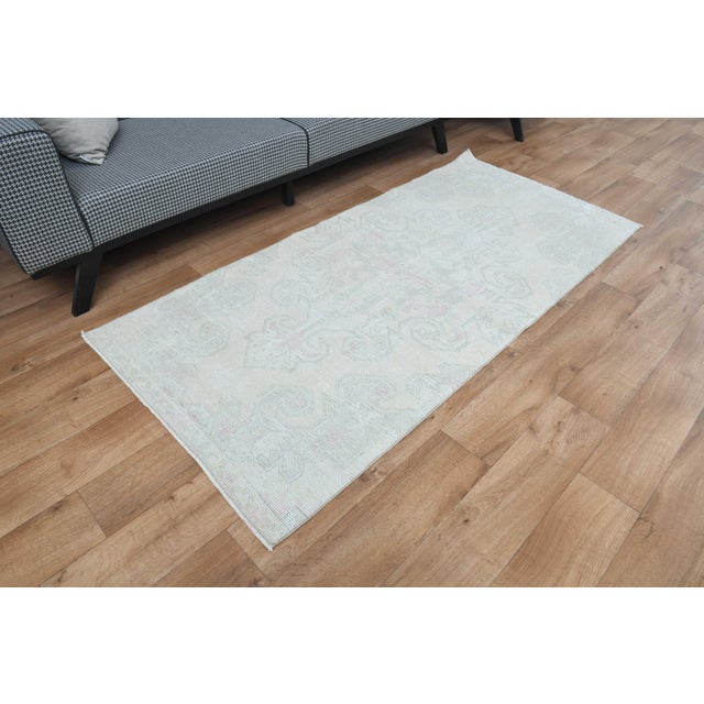 1970s Vintage Handmade Wool Cotton Turkish Beige Area Rug For Sale - Image 11 of 11