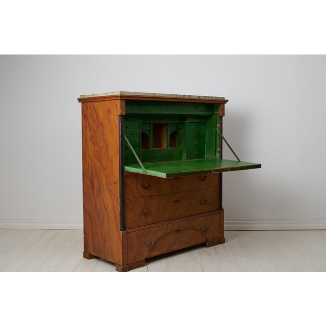 Brown Antique Swedish Empire Country Secretary For Sale - Image 8 of 14