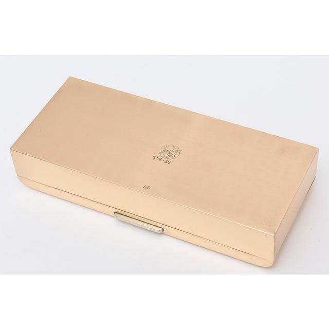 Bronze Art Deco Bronze and Silver Plate Hinged Box With Wood Interior by Silver Crest For Sale - Image 8 of 10