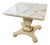 Vintage Empire Style Side Table White and Red Marble Top 1940s For Sale