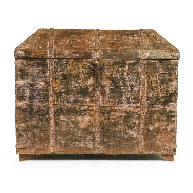 Antique Wooden Chest, 1920s For Sale - Image 6 of 6
