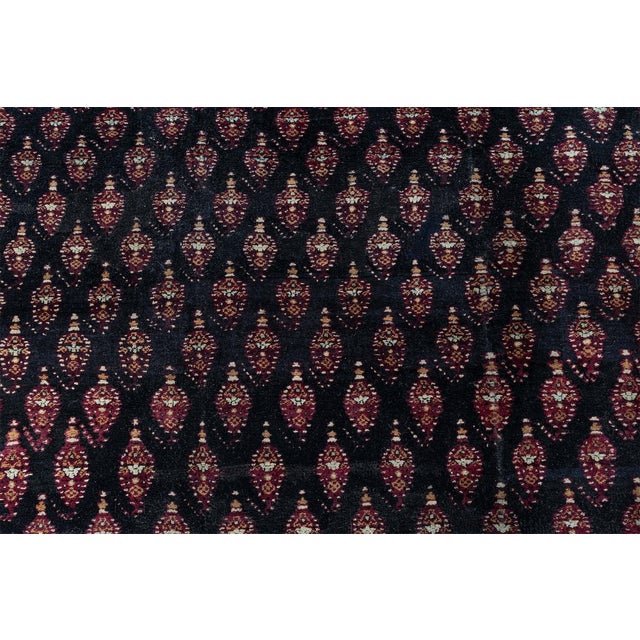 Doris Leslie Blau Antique Indian Navy Blue With Burgundy Rug - c. 1900 Agra For Sale - Image 4 of 8