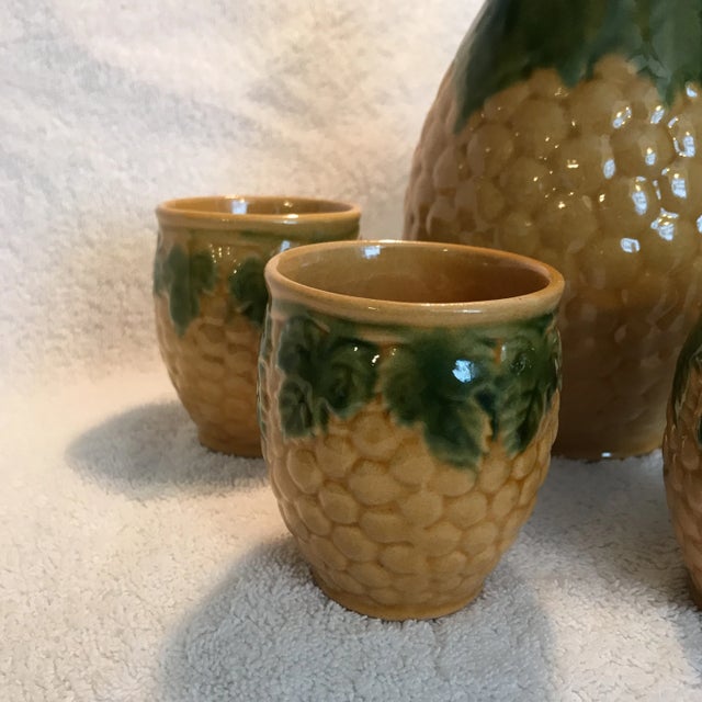 Italian Vintage Ceramic Pitcher & Cups - Set of 5 For Sale - Image 3 of 9