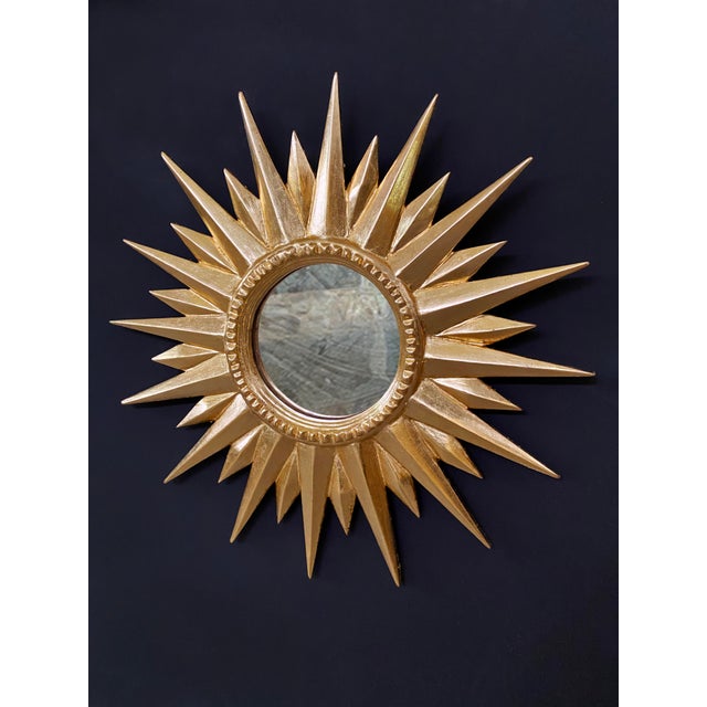 Late 20th Century Late 20th Century Sunburst Golden Mirror Art Decó Style For Sale - Image 5 of 9