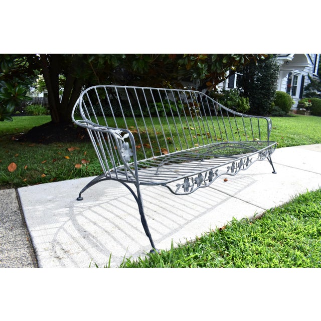 Russell Woodard Wrought Iron Faux Bois Sofa in Dogwood Form, Mid-Century Modern For Sale - Image 4 of 13