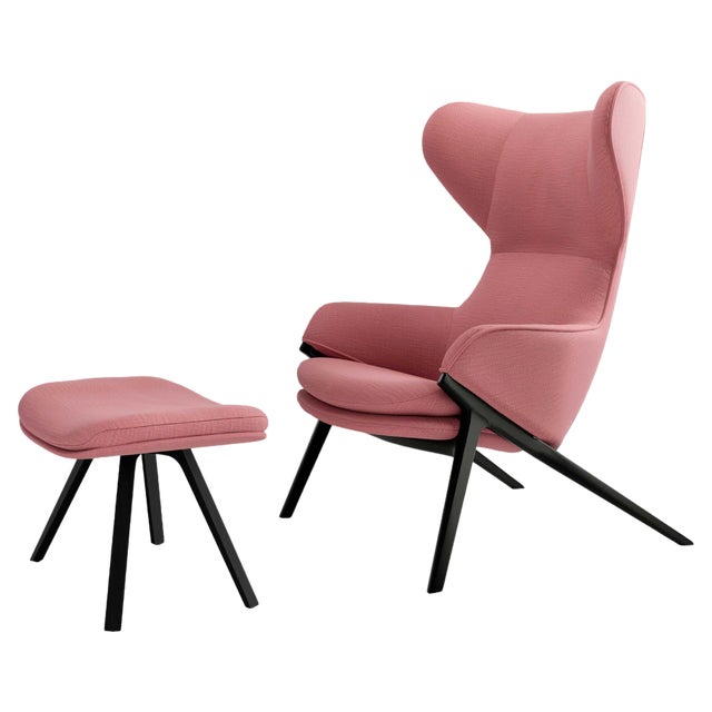 Set of P22 Chair and Footrest by Patrick Norguet for Cassina For Sale