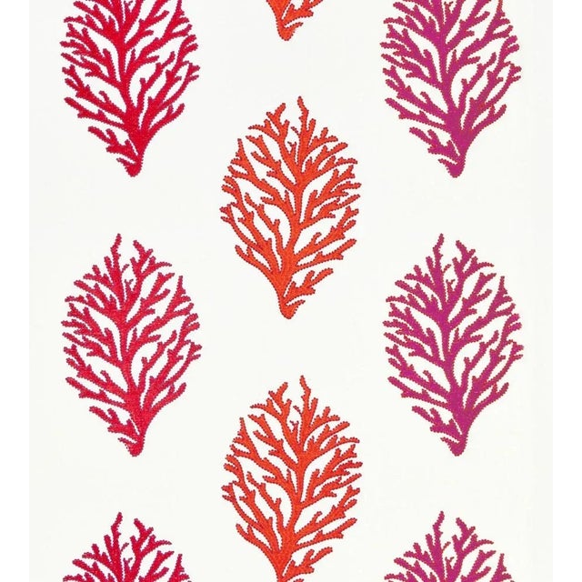 Traditional The House of Scalamandré Coral Reef Embroidery Fabric, Passion Fruit For Sale - Image 3 of 3