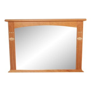Stickley Mission Collection Harvey Ellis Cherry Mirror with Inlay For Sale