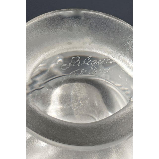 Glass Antique Mid 20th Century Lalique Rosine Crystal Vase by Marie Lalique Signed C1950 For Sale - Image 7 of 14